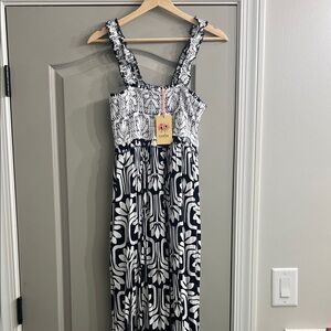 Entro Monochrome Floral Jumpsuit